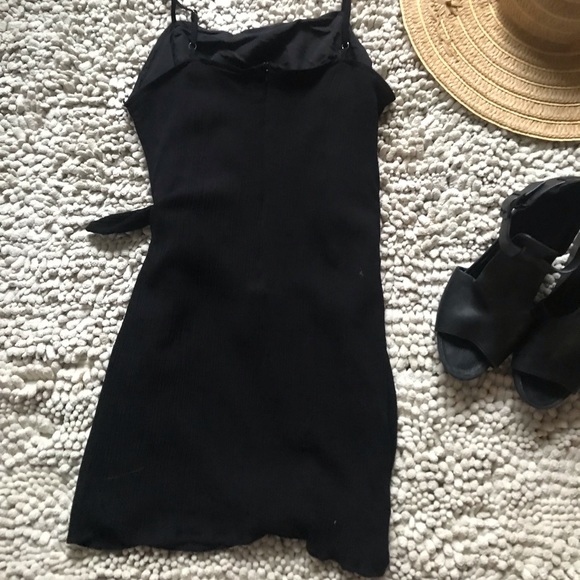 Forever 21 Black Sundress with Faux Wrap Skirt Adjusting Straps Size Large - Picture 4 of 9